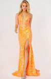 Prom Dresses Long Fitted Sparkling Evening Gown NEON ORANGE