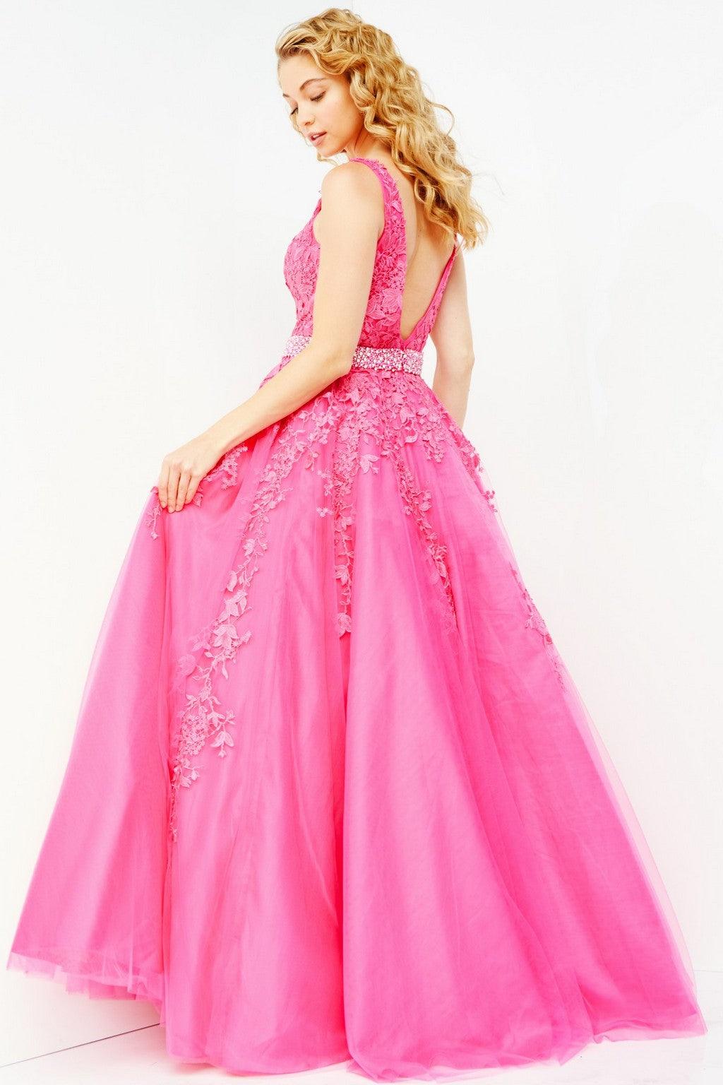 Prom Dresses Sleeveless Long A-Line Prom Gown HOT PINK