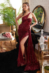 Formal Dresses One Shoulder Formal Dress Burgundy