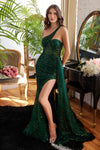 Formal Dresses One Shoulder Formal Dress Emerald