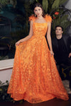 Prom Dresses Long A-Line Evening Gown Neon Orange