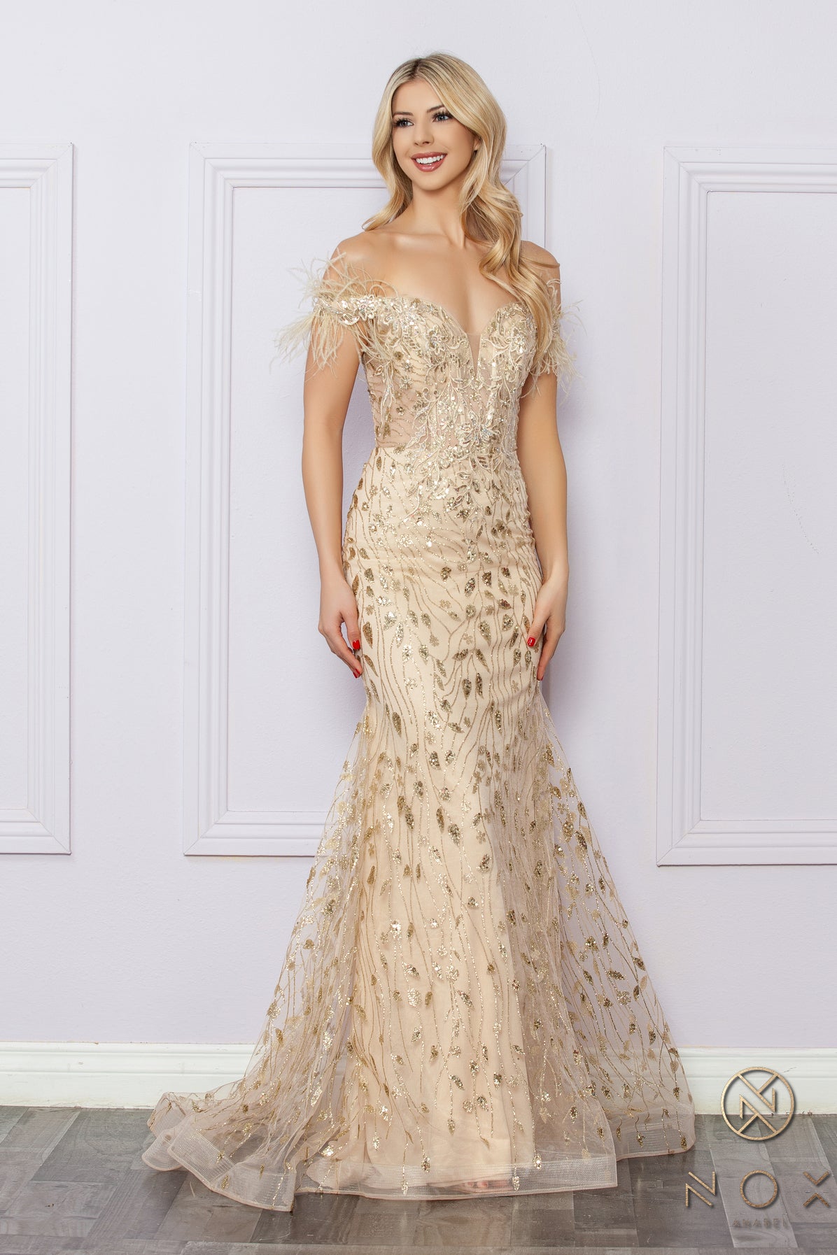 Prom Dresses Long Formal Beaded Prom Dress Champagne