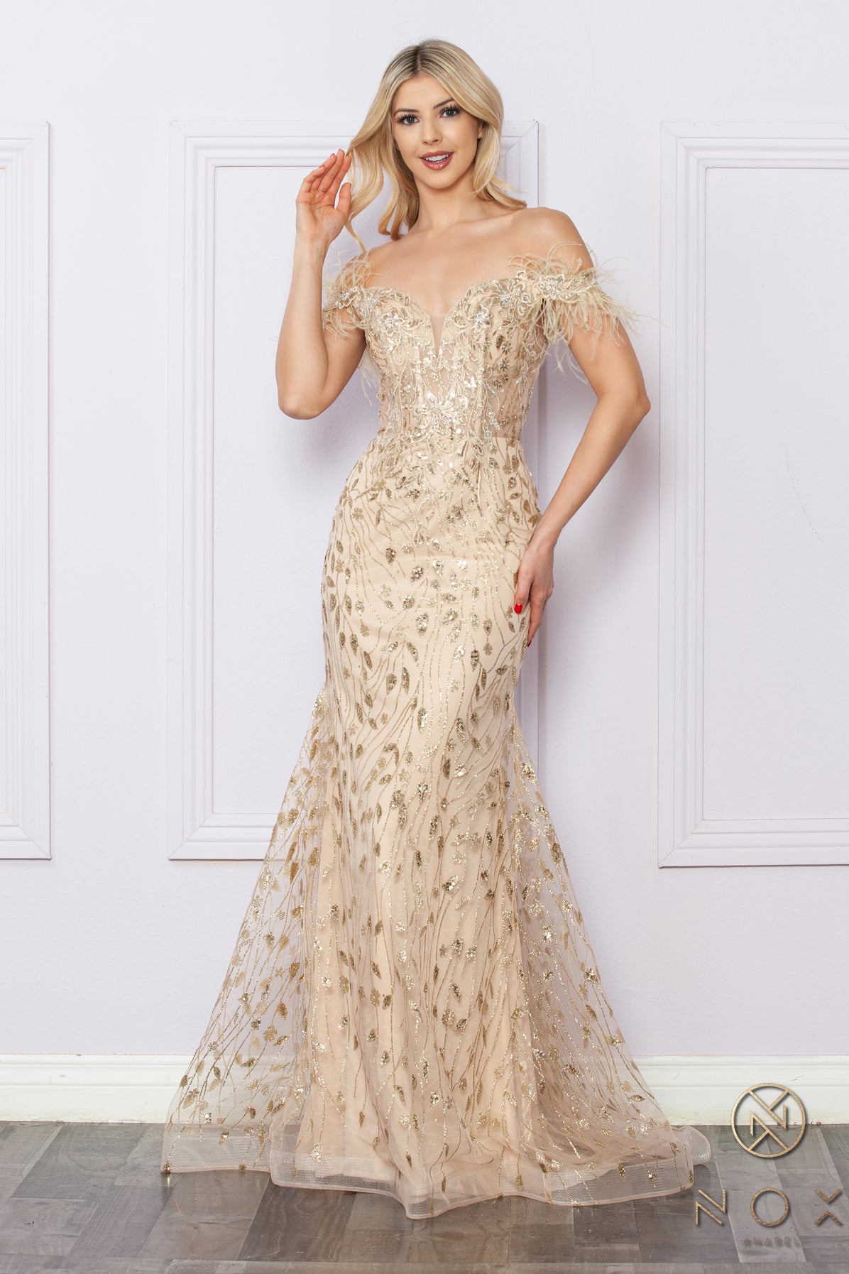 Prom Dresses Long Formal Beaded Prom Dress Champagne