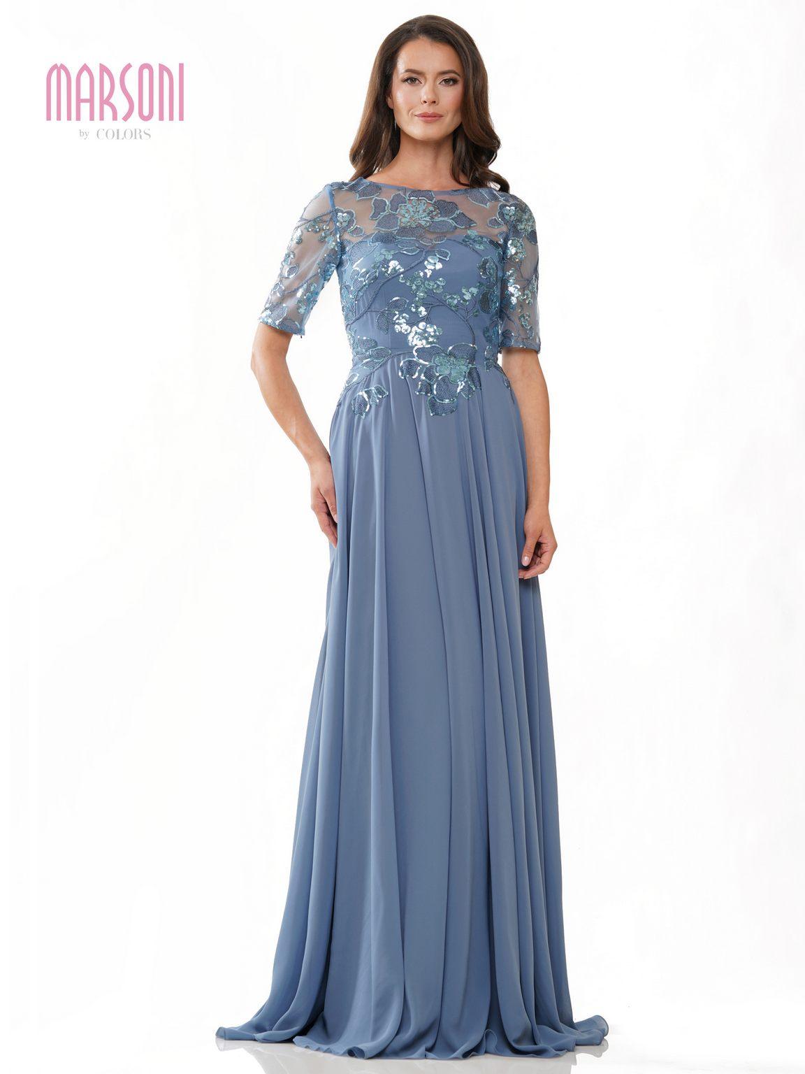 Slate Blue Mother of the Bride Dress