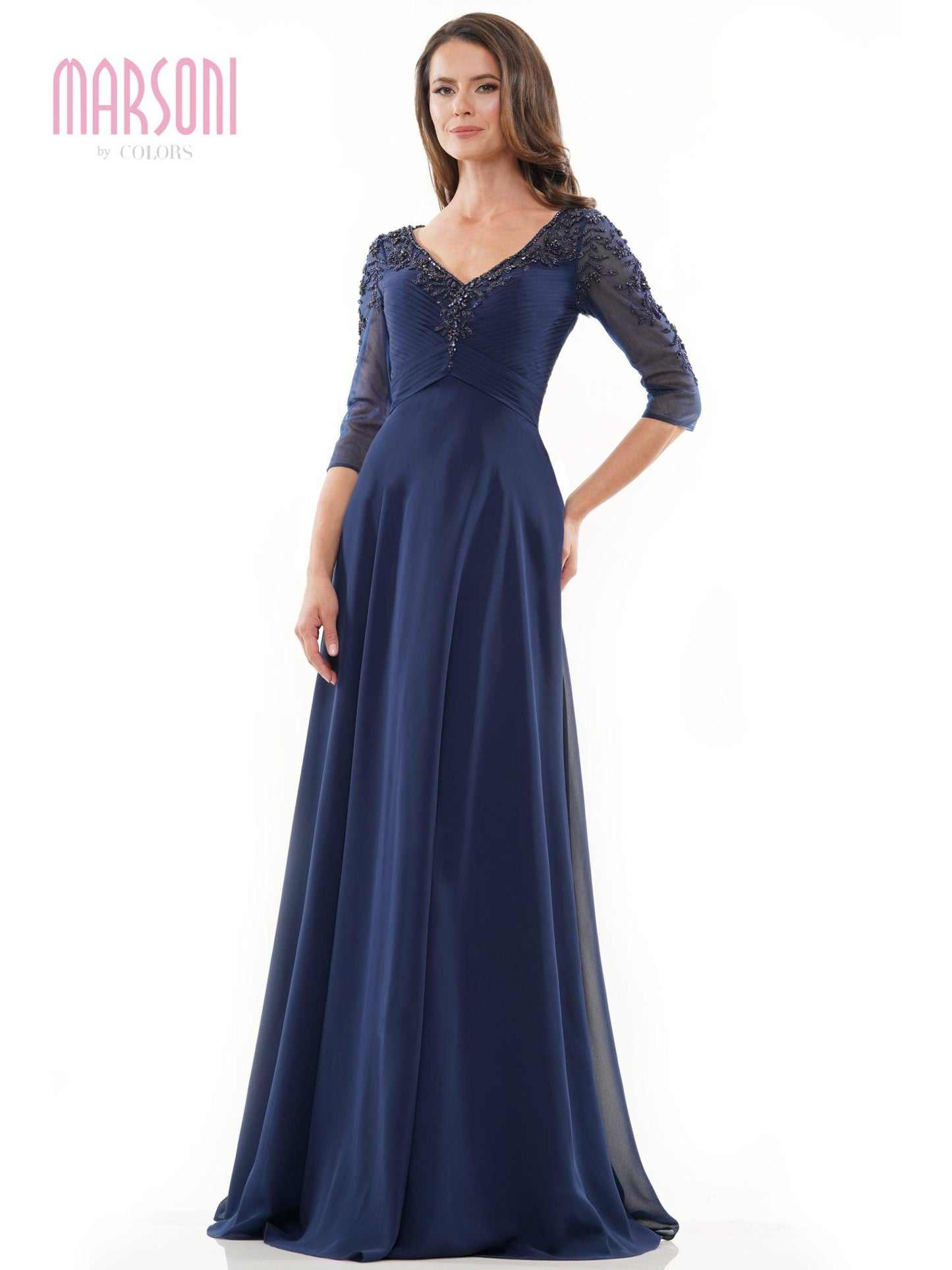 Marsoni 1171 Long 3/4 Sleeve Mother of the Bride Dress