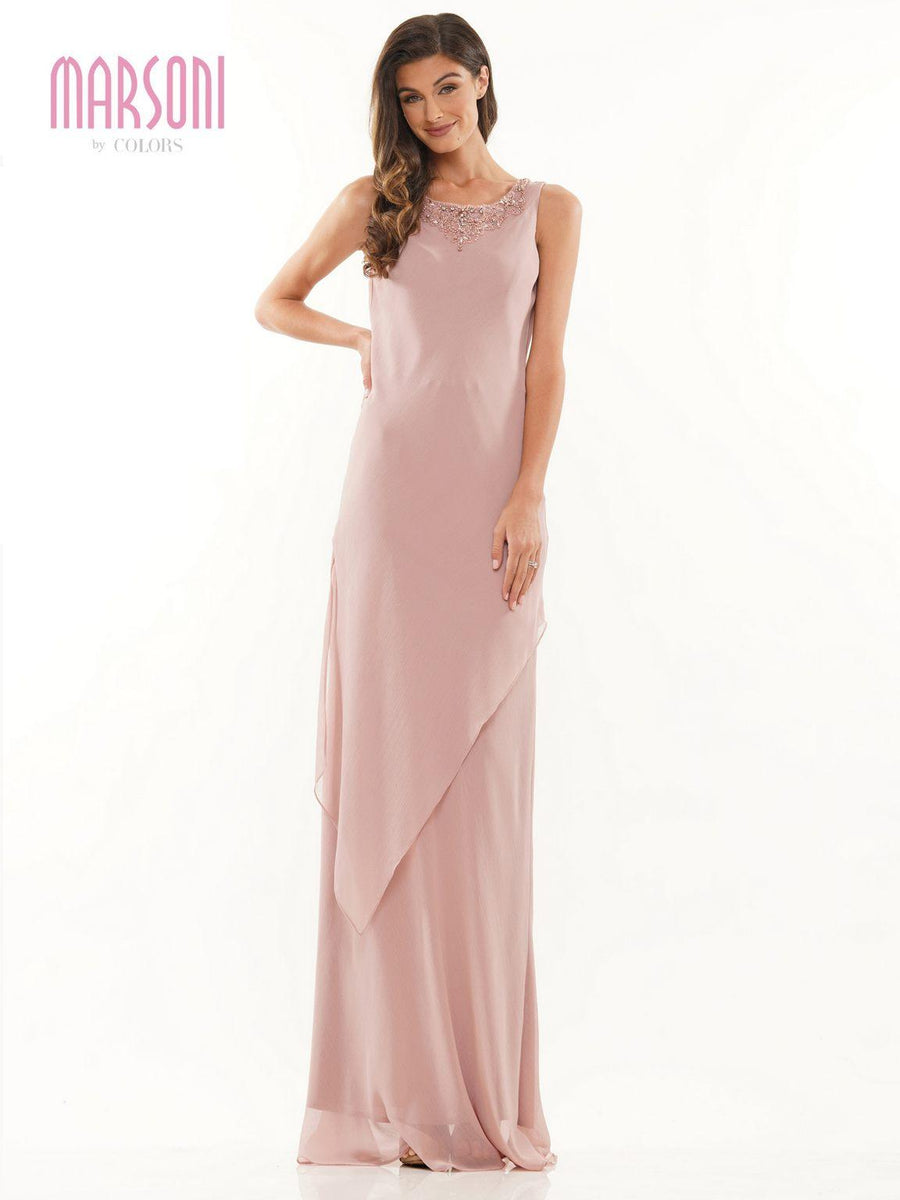 Mother of the Bride Dresses Long Sleeveless Formal Jacket Dress Mauve