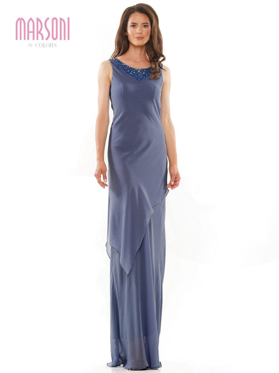 Mother of the Bride Dresses Long Sleeveless Formal Jacket Dress Sapphire