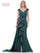 Mother of the Bride Dresses Long Cap Sleeve Formal Dress Deep Green