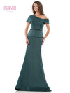 Mother of the Bride Dresses Long One Shoulder Fitted Formal Gown Deep Green