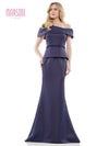 Mother of the Bride Dresses Long One Shoulder Fitted Formal Gown Navy