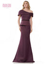 Mother of the Bride Dresses Long One Shoulder Fitted Formal Gown Eggplant