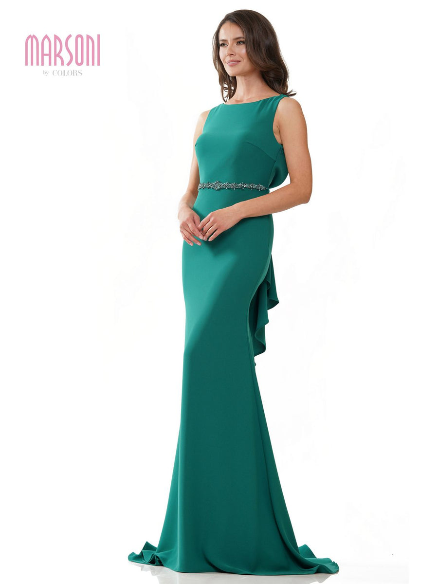 Formal Dresses Long Sleeveless Fitted Formal Dress Emerald