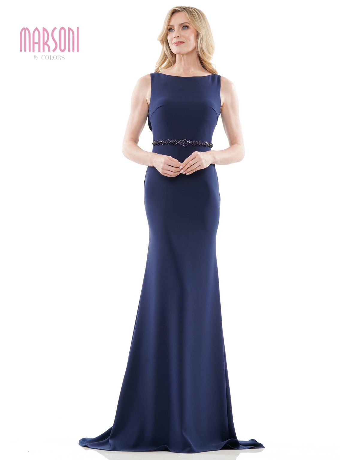 Formal Dresses Long Sleeveless Fitted Formal Dress Navy