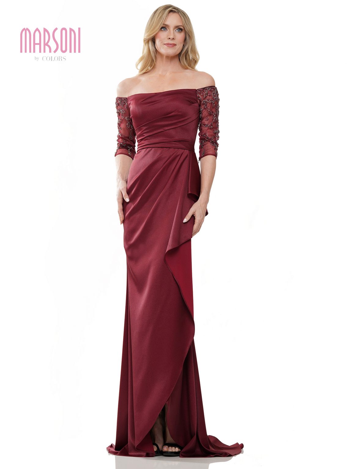 Formal Dresses Long Off Shoulder Formal Dress Wine