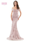 Formal Dresses Long Off Shoulder Formal Lace Dress Dusty Rose