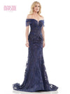 Formal Dresses Long Off Shoulder Formal Lace Dress Navy