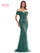 Mother of the Bride Dresses Mother of the Bride Off Shoulder Metallic Embroidered Tulle Dress Emerald