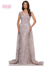 Formal Dresses Formal Embroidered Mesh Overskirt Dress Mauve