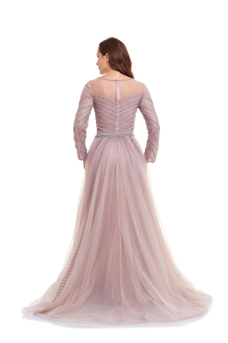 Formal Dresses Long Sleeve Formal Evening Dress Dusty Rose