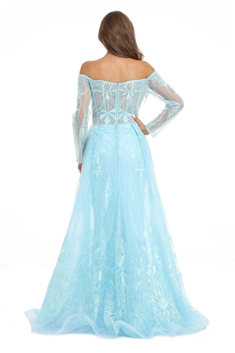 Prom Dresses Prom Long Off Shoulder Ball Gown Baby Blue