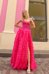 Prom Dresses Long Prom Ruffle Dress Fuchsia