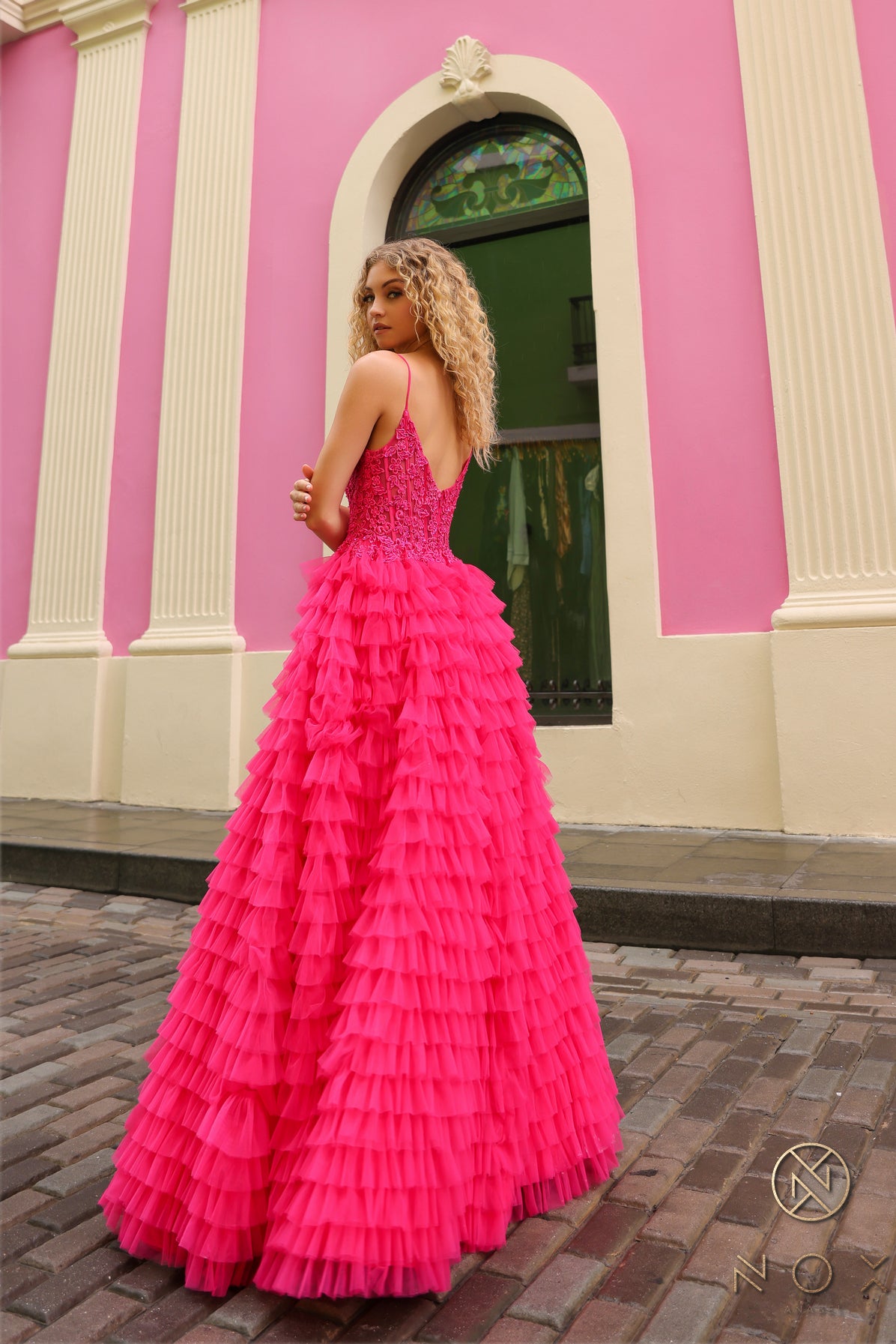 Prom Dresses Long Prom Ruffle Dress Fuchsia