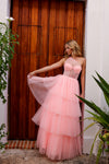 Prom Dresses Long Layered Prom Ballgown Pink