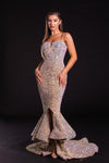 Prom Dresses Long Formal Mermaid Prom Gown Gold