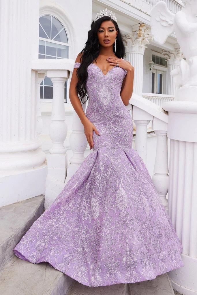 Prom Dresses Long Off Shoulder Mermaid Prom Dress Lilac