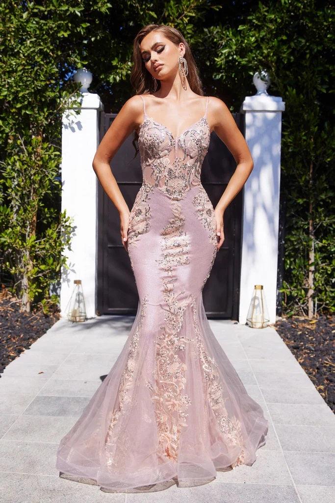 Prom Dresses Long Formal Mermaid Prom Dress Peach Pink