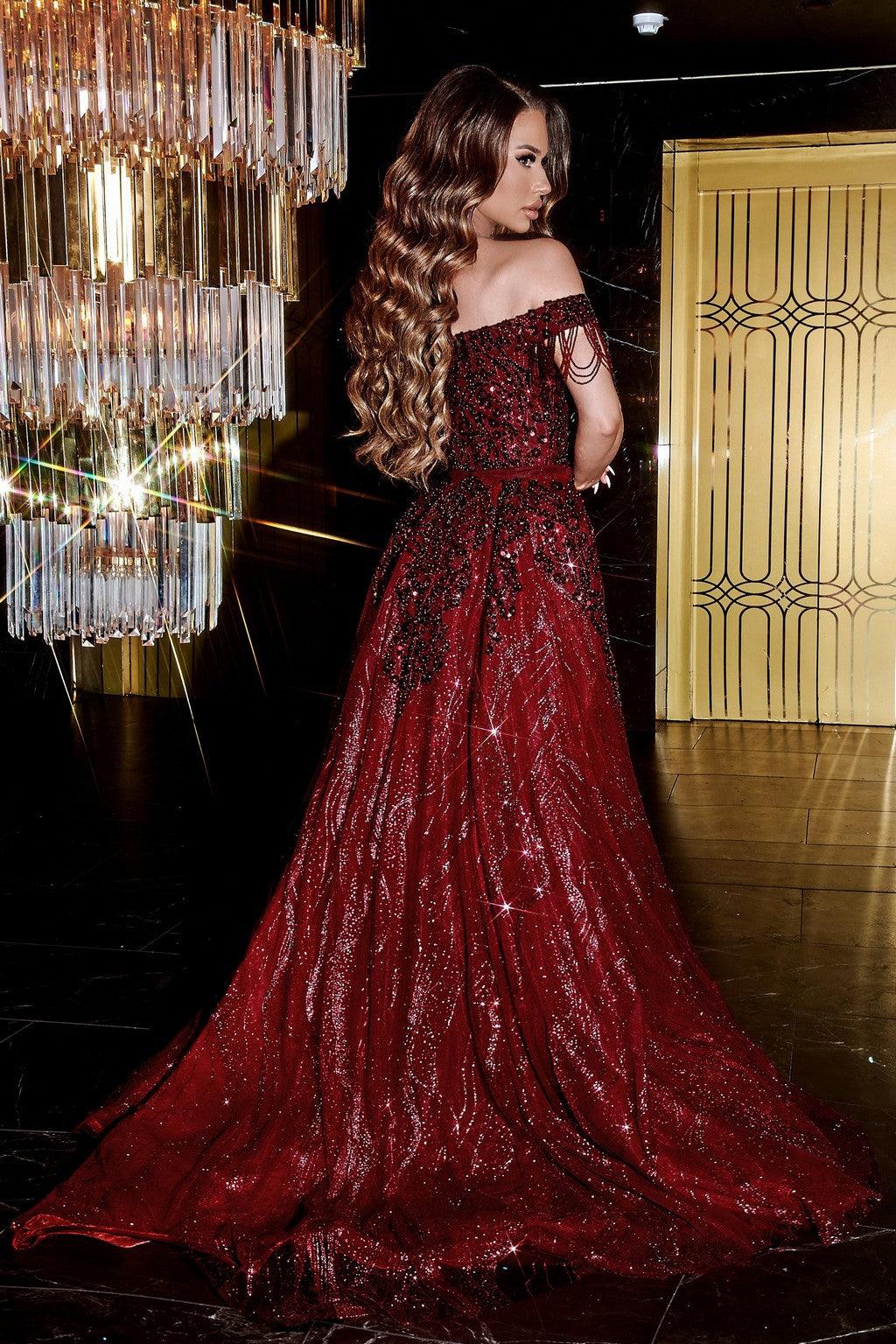 Prom Dresses Long Off Shoulder Prom Dress Burgundy