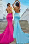 Prom Dresses Long One Shoulder Fitted Prom Dress Blue