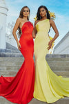 Prom Dresses Long One Shoulder Fitted Prom Dress Red