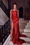 Prom Dresses Long Formal Glitter Prom Dress Red