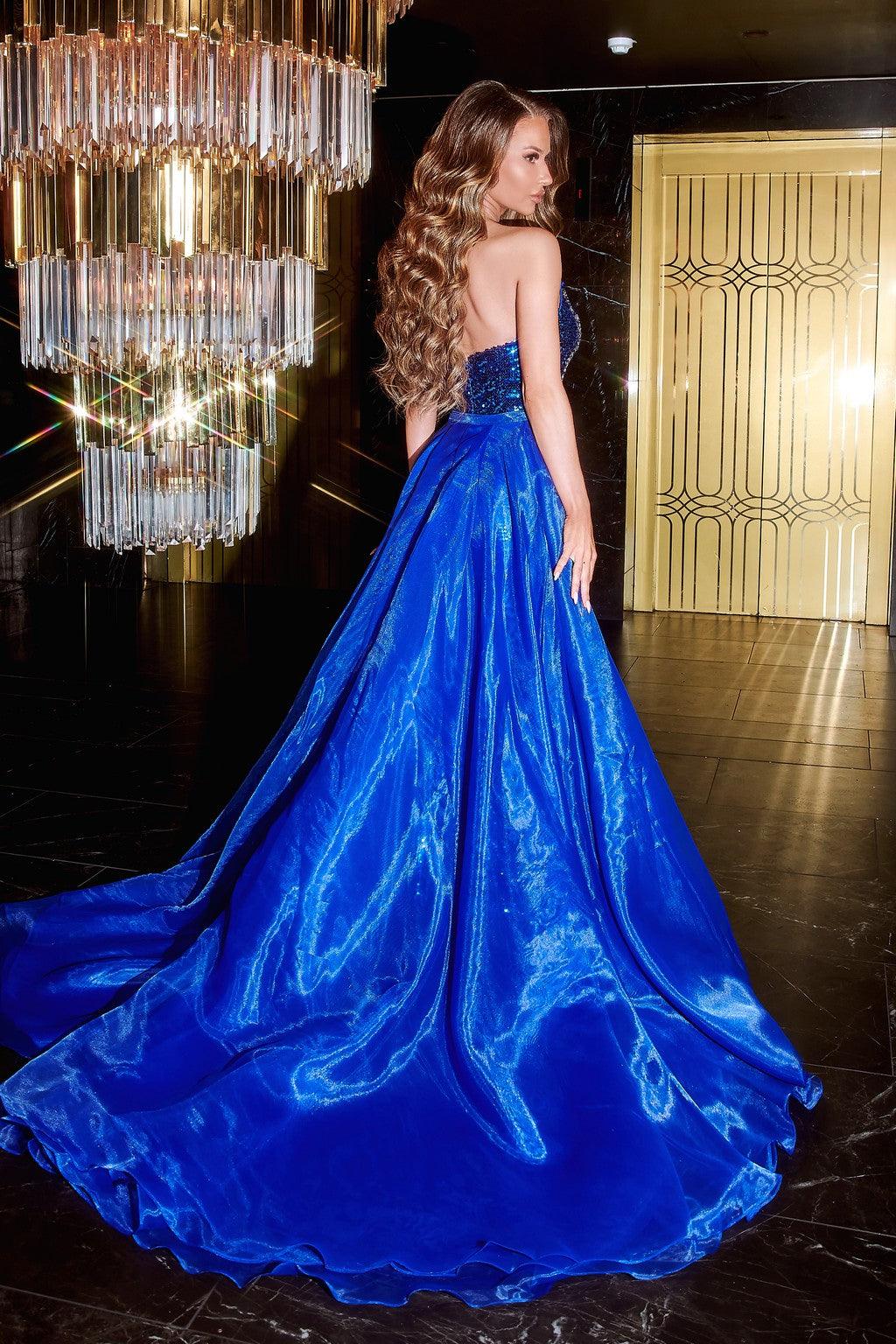 Prom Dresses Long Strapless Fitted Prom Dress Cobalt