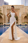 Prom Dresses Long One Shoulder Velvet Prom Dress White