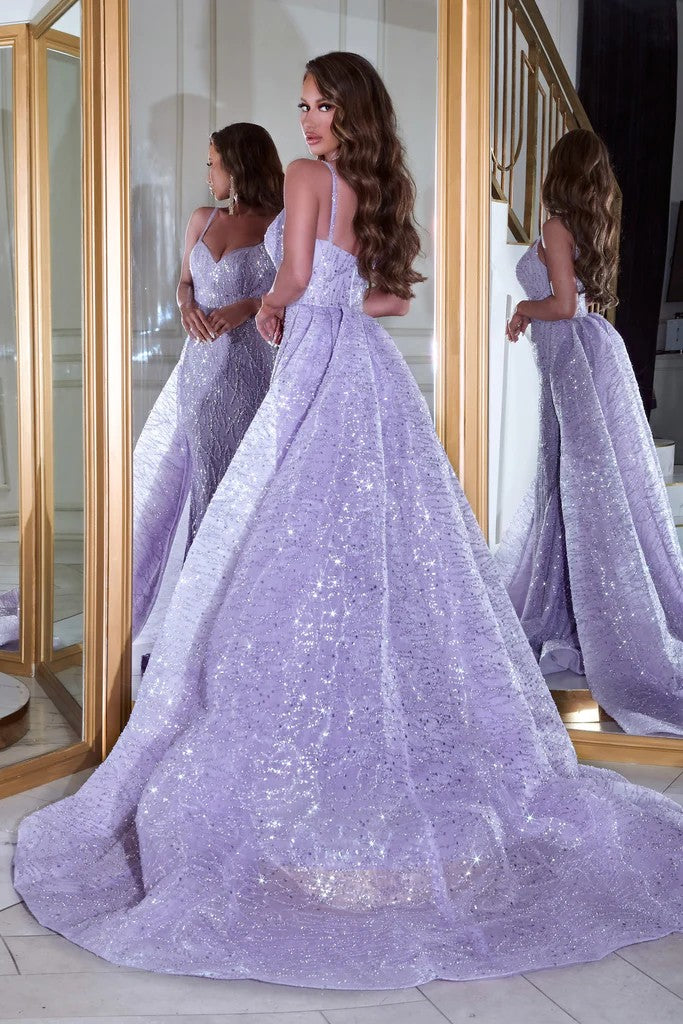 Prom Dresses Long Mermaid Overskirt Prom Gown Lilac