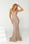 Prom Dresses Long Sleeveless Formal Prom Dress Rose Gold