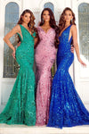 Prom Dresses Long Sleeveless Beaded Mermaid Prom Gown Cobalt