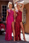 Prom Dresses Long One Shoulder Feather Skirt Prom Dress Hot Pink