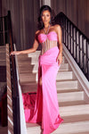 Prom Dresses Long Halter StrapBeaded Prom Dress Pink