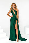 Prom Dresses Long One Shoulder Sexy Prom Gown Emerald