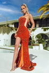 Prom Dresses Long Mermaid One Shoulder Prom Gown  Burnt Orange