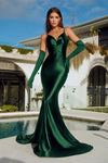 Prom Dresses Long Spaghetti Strap Mermaid Fit Prom Gown Emerald