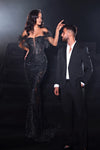 Prom Dresses Long Off Shoulder Mermaid Prom Gown Black