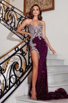 Prom Dresses Long Strapless Beaded Prom Dress Royal Purple