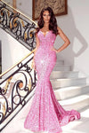 Prom Dresses Long Sequin Mermaid Prom Dress Pink