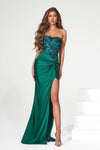 Prom Dresses Long Strapless Fitted Prom Gown Emerald 