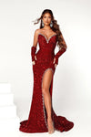 Prom Dresses Long Fitted Strapless Prom Gown Red