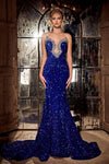 Prom Dresses Formal Sequin Long Prom Dress Cobalt